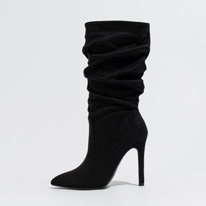 Stock disponible, 35-42, nouvelles bottes pour femmes à talon fin, tendance, polyvalentes, confortables, grandes tailles, pour l'extérieur - Product Image 6