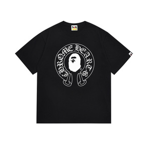 Camiseta de hombre A Bathing Ape negra con estampado a cuadros y logotipo de cabeza de simio, camisa de diseñador de moda urbana. - Product Image 6