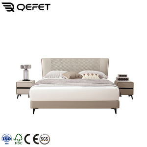 <span class=keywords><strong>Lit</strong></span> Moderne de Luxe Design Ensemble Chambre à Coucher Ajustable Grand <span class=keywords><strong>Lit</strong></span> en Cuir Véritable Doux Rembourré <span class=keywords><strong>avec</strong></span> Massage <span class=keywords><strong>et</strong></span> Rangement pour Maison Hôtel - Product Image 2