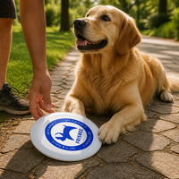Disque volant interactif TPE blanc pour chien, 230 mm, style moderne classique, jouet de chasse en extérieur