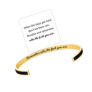 Blue Metal Cuff Colorful Stainless Steel Gold Plated Jewelry Bracelet Gold 18K Waterproof For Women To Engrave With Message