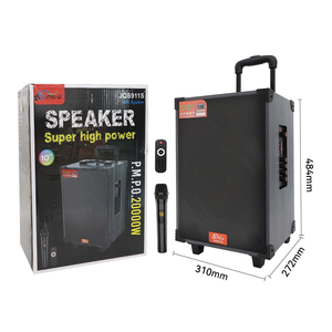 JQS911S Altavoz de Karaoke Inalámbrico BT de Madera de 12 Pulgadas, Sistema de Sonido HIFI de 100W, Woofer para Fiestas al Aire Libre, Batería Auxiliar, Carrito para Fiestas - Product Image 1