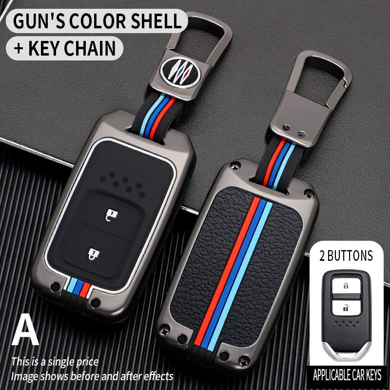 Estilo a-gunmetal de una sola carcasa con 2 botones + hebilla corta