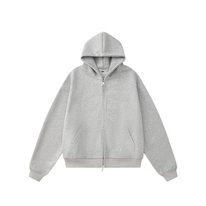 Sudaderas con capucha de forro polar grueso de algodón y poliéster al por mayor, de peso pesado, extragrandes, para <span class=keywords><strong>hombre</strong></span>, con <span class=keywords><strong>cremallera</strong></span> y bordado - Product Image 5