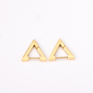 Pendientes de Joyería de Moda, Estilo Minimalista, Chapados en Oro de 18k, Acero Inoxidable, Geométricos, Triangulares, Simples, Tipo Aro para Mujer - Product Image 1
