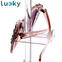 Personnalisé Premium 360 °   Support rotatif en acrylique pour lunettes de soleil, capacité de 24 paires, pour magasin d'optique, comptoir de vente au détail