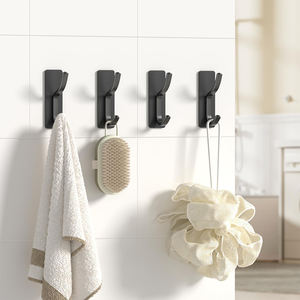 Gancho individual curvo Sin agujeros de taladro Perchero de tela pegajosa Bata de ducha Gancho de suspensión de pared de garaje - Product Image 3