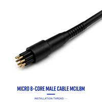 Connecteur sous-marin étanche HYSF SUBSEA MCBH8M Micro 8 broches mâle, prise électrique sous-marine 7/16-20UNF