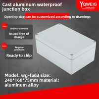 Boîtier extérieur en aluminium moulé sablé YQWEIG FA63 240x160x75mm, boîte de jonction, niveau de protection d'étanchéité des câbles : Aucun