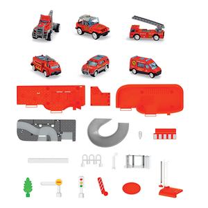 Estación de Bomberos de <span class=keywords><strong>Juguete</strong></span> con Pista Deslizante de 2 Niveles, Estacionamiento para Niños, <span class=keywords><strong>Garaje</strong></span> de Aleación para Autos con Luces y Sonidos - Product Image 4