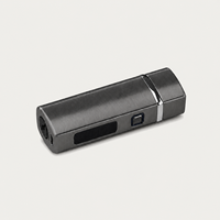 Briquet torche noir brossé, briquet à flamme jet, coupe-vent, rechargeable USB, avec fenêtre de niveau de carburant visible, cadeau pour hommes, vente en gros