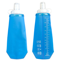 Gourde souple à large ouverture 500 ml, bouteille d'eau pliable pour la course, gourde souple pliable en TPU, gourde pliable sans BPA