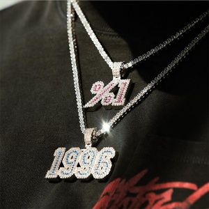 Ciondolo Personalizzato con Nome in Zirconia Cubica Stile Hip Hop Gioielli in Ottone con Catena a Corda Regalo - Product Image 6
