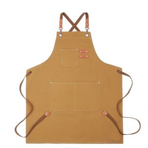 Tablier en toile de polyester et coton de bonne qualité, sans manches, réglable, avec poches croisées au dos, durable, lavable, pour restaurant - Product Image 1