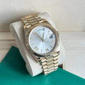 Reloj Automático de Alta Gama para Hombre, Correa de Acero Inoxidable Dorado, Cristal de Zafiro, Reloj de Pulsera de Lujo para Negocios - Product Image 1