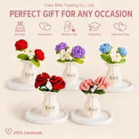 Vas Rajut Benang Katun Susu Buatan Tangan Impor BH, Pot Bunga Artifisial Phalaenopsis Forget-me-not