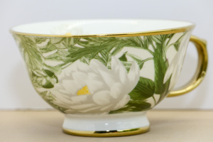 Set Tazza e Piattino in Fine Porcellana <span class=keywords><strong>Bona</strong></span> China 217ml, Elegante Tazza da Tè in Ceramica con Motivi Floreali, Fatta a Mano - Product Image 2