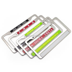 Soporte de Matrícula Personalizado JR con Logotipo, Estándar Estadounidense de <span class=keywords><strong>Amazon</strong></span>, Acero Inoxidable de Lujo, con Adhesivo, para Placa de Matrícula - Product Image 1