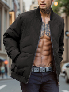 Giacca calda da <span class=keywords><strong>uomo</strong></span> giacca Bomber Full Zip <span class=keywords><strong>uomo</strong></span> autunno inverno Outwear antivento giacche imbottite spesse giacche imbottite calde - Product Image 2