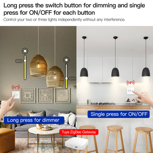 Interruptor de atenuación de luz inteligente Tuya ZigBee, Control por aplicación independiente, funciona con <span class=keywords><strong>Alexa</strong></span> y Google Home, 1/2/<span class=keywords><strong>3</strong></span> entradas - Product Image 3