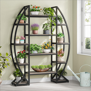 Support à plantes en bois contemporain et écologique de 70 pouces pour intérieur/extérieur, support carré pour fleurs, avec rangement pour lampes de culture, modèle SXV-1 pour utilisation au sol - Product Image 3
