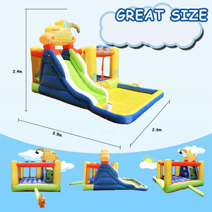 Piscina Inflable Comercial Happy Water Slide para Niños, Castillo Hinchable con Piscina de Pelotas y Trampolín - Product Image 2