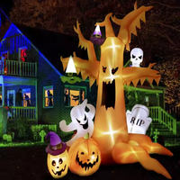 Géant 8.4FT personnalisable Halloween Outdoor Yard Decor Scary Vampire Skull Gonflable LED Lights Haunted Annoncé Inflatables