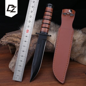 มีดต่อสู้ KB1217 ปรับแต่งได้ ใบมีดสแตนเลสคุณภาพสูง ด้ามจับหนัง สำหรับงาน DIY กลางแจ้ง รับผลิตแบบ OEM - Product Image 1