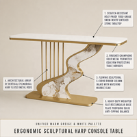 Table console moderne en tissu personnalisable, style dalle de roche créative, pour entrée ou salon, luxe léger
