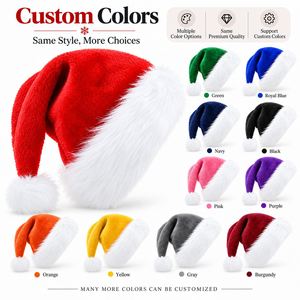 Chapeau de Noël en peluche avec logo personnalisé, chapeau de Père Noël en fausse fourrure, cadeau promotionnel pour les événements et les fêtes - Product Image 3