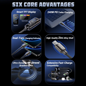 <span class=keywords><strong>Cable</strong></span> <span class=keywords><strong>de</strong></span> Carga <span class=keywords><strong>de</strong></span> Alta Calidad <span class=keywords><strong>de</strong></span> 240w PD3.1, <span class=keywords><strong>Cable</strong></span> <span class=keywords><strong>de</strong></span> Transferencia <span class=keywords><strong>de</strong></span> Datos <span class=keywords><strong>de</strong></span> Carga Rápida <span class=keywords><strong>de</strong></span> 5a, <span class=keywords><strong>Cable</strong></span> USB-C <span class=keywords><strong>de</strong></span> 1m con Trenzado <span class=keywords><strong>de</strong></span> Nailon para Teléfono - Product Image 2