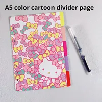 Séparateur d'index A5 imprimé couleur, papier à feuilles mobiles, motif chaton de dessin animé mignon, étiquette de classification, marque-page, cadeau, séparateur Instagram