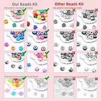 Kit de fabrication de bracelets avec perles colorées, perles lettres, breloques Smiley, fleurs et fruits, cordon élastique, ensemble de loisirs créatifs pour bijoux DIY