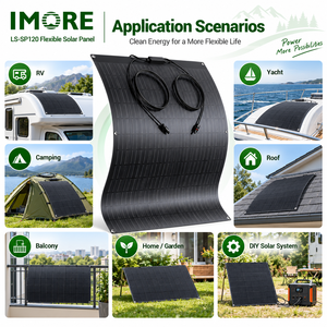 Panel Solar Flexible Ligero de 120W, Módulo Fotovoltaico Monocristalino Plegable para Caravana, Autocaravana, Barco, Camping, Techo y Balcón - Product Image 2