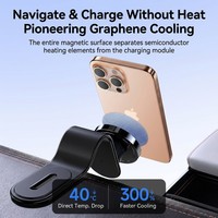 Pengisi Daya Nirkabel 15W dengan Dudukan Mobil Magnetik dari Paduan Memori Fleksibel untuk iPhone MagSafe, Penyangga Ponsel dengan Rotasi 360 Derajat