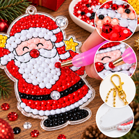 Autocollants de peinture diamant de Noël, 12 pièces, kit d'artisanat DIY, acrylique auto-adhésif, forme et couleur personnalisées, ornements, fournitures de fêtes
