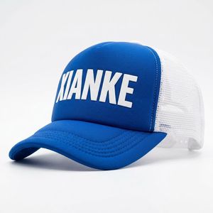 Casquette de baseball trucker snapback 5 panneaux en mousse bleue et rose fluo brodée de haute qualité pour homme, modèle 2026 XNKY OEM, avec logo personnalisé - Product Image 6