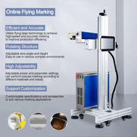 Machine de marquage laser à fibre volante automatique 20W 30W 50W pour le marquage de la date de péremption et le codage par lots sur métal, PE, PP, PVC, tuyaux et tubes