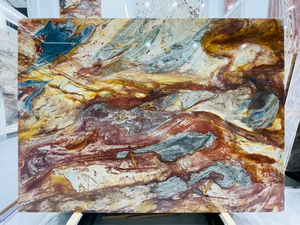 Dalles de quartzite naturel du Brésil Van Gogh Blue Louise et quartzite Portomare pour la décoration murale personnalisée, les comptoirs et les îlots - Product Image 6