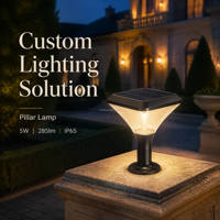 Lampe solaire anti-âge pour poteau, éclairage extérieur solaire pour jardin, cour, allée, villa, lumière ambiante extérieure 5w