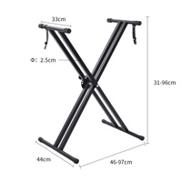 Support de clavier réglable HEBIKUO en forme de X pour studio et performance scénique avec design pliable et portable