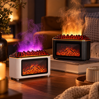 Diffuseur d'huiles essentielles intelligent à ultrasons, silencieux, avec simulation de flamme à sept couleurs, humidificateur intelligent