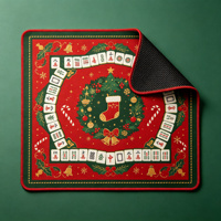 Tapis de Mahjong Fleur de Pêcher, Imprimé Vigne Dorée Pêche Douce, Tapis de Table Antidérapant en Microfibre pour 4 Joueurs, Cadeau pour Fêtes à Domicile