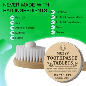 Tabletas de pasta de dientes natural a base de hierbas <span class=keywords><strong>184</strong></span> pestañas con hidroxiapatita para uso doméstico pasta de dientes sólida para aliviar las caries - Product Image 2
