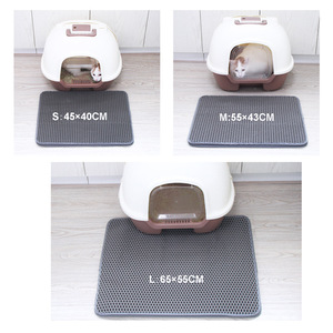 Double Layer EVA <b>Cat</b> <b>Litter</b> Mat Dark Gray Rectangle Washable Anti Scratch Home Pet Supplies For <b>Cat</b> - Product Image 3