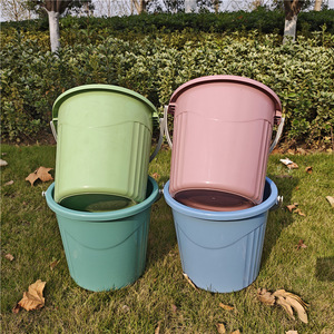 ถังน้ำพลาสติกทรงกลมมีหูจับหลากสีสำหรับใช้ในบ้านและนอกบ้าน - Product Image 3