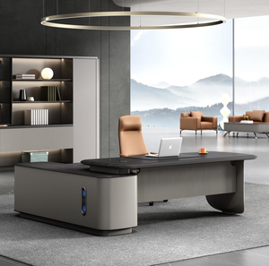 <span class=keywords><strong>Bureau</strong></span> de luxe en chêne de qualité supérieure <span class=keywords><strong>Bureau</strong></span> de direction moderne en forme de U avec fonction rétractable Construction robuste - Product Image 1