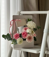 Panier à fleurs rond pliant en gros sac à main en papier recyclé pour arrangements floraux élégants sac cadeau en papier de qualité supérieure
