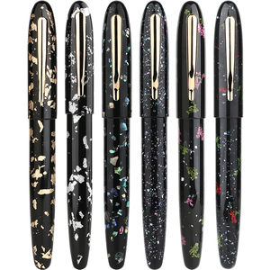 MAJOHN-M8 luotan resina lamina d'oro <span class=keywords><strong>penna</strong></span> stilografica in madreperla grande punta luminosa bellissimo regalo <span class=keywords><strong>penna</strong></span> stilografica in scatola - Product Image 1