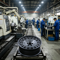 Nouvelles jantes en alliage d'aluminium forgées par flux, 17 pouces, 8.5J, 5x112, 5x114.3, 5x120, ET 20-35, finition noire, design concave, ajustement personnalisé